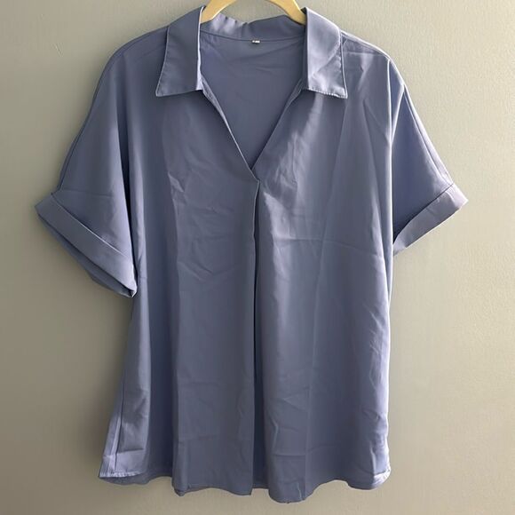 Blue Collared Blouse - Picture 1 of 3